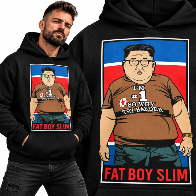 BLUZA ŚMIESZNA Z KAPTUREM FAT BOY SLIM KIM JONG UN